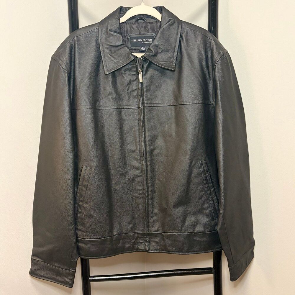 London Fog Sterling Edition Genuine Leather Jacket | Black | XL